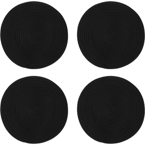 Napperons en rotin tissé napperon naturel en gros accents de table bohème en coton lin - Product Image 6