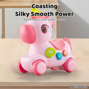 Nouveau <span class=keywords><strong>jeu</strong></span> interactif parent-enfant, cheval en plastique à piles pour les parents et la petite fille de 1 an avec lumière et son - Product Image 4