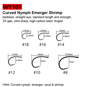 Ami da Pesca a Mosca Senza Ardiglione in Acciaio ad Alto Tenore di Carbonio per la Costruzione di Esche Artificiali Jig Nymph, Stonefly, Caddis Nymph, Mosca Secca e Sommersa per la Pesca alla Trota - Product Image 4