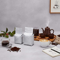 Sac à soufflet latéral en aluminium à haute barrière imprimé sur mesure, sac sous vide pour l'emballage du café moulu et du thé