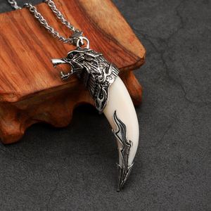 Nouveau design Collier pendentif vintage pour homme à pointes, motif dents de loup, bijou porte-bonheur, amulette dentaire - Product Image 4