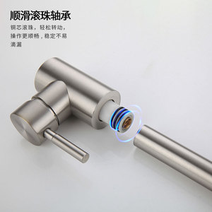 304 Stainless Steel Kitchen Faucet Single Handle 360 Degree Rotate Deck Mounted Contemporary Style - Product Image 2