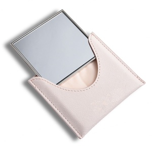 Espejo de Maquillaje Cuadrado Metálico Personalizado de una Sola Cara con Bolsa Protectora de PU con Diseño - Product Image 3