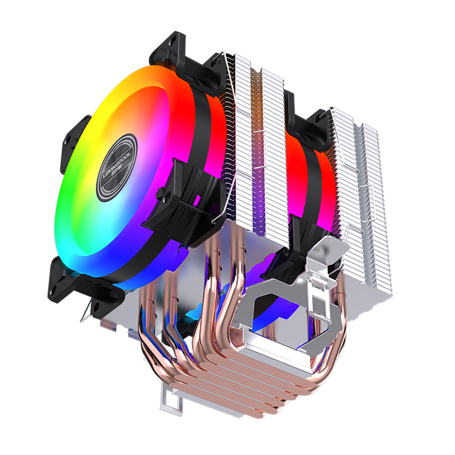 Lovingcool 2025 CPU Cooler High-Performance RGB 6-Pipe Design Compatible LGA 2011 1366 1200 1700 115X AM5 AM4 for Gaming Cooling