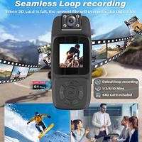 Caméra d'action 4K Full HD avec vision nocturne, lecteur MicroSD, mini caméra pour casque de moto, caméra sport ultra DV portable pour vlog de voyage