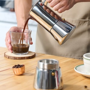 Estufa Espresso Maker Acero inoxidable 304 <span class=keywords><strong>Cafetera</strong></span> <span class=keywords><strong>italiana</strong></span> Moka Pot Máquina de café de inducción Cafe Percolator Maker 6 tazas - Product Image 4