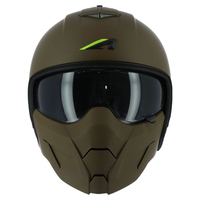 Casques ASTONE MINIJET SK6 ABS Vert Armée Mat Casque Ouvert pour Motocross pour Adultes Hommes & Femmes XS-2XL