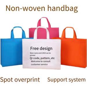 Sac cadeau personnalisé horizontal grand format en non-tissé enduit imperméable noir avec motif flamant rose - Product Image 6