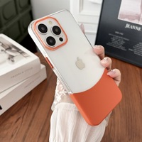 Coque Bicolore pour iPhone 17 16 15 14 Pro Max en PC Acrylique Transparent Antichoc avec Anneau de Protection de l'Objectif