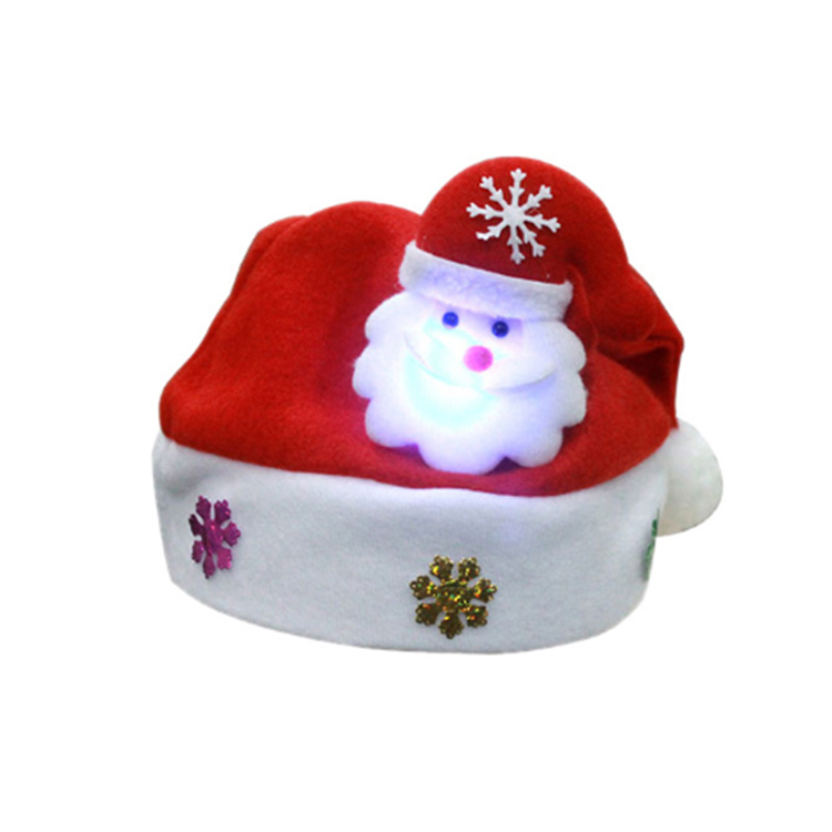 2021 Winter Pet Adult Baby First Santa Claus Red Wine Sublimation Pudding Led Light Merry Christmas Hat In Bulk