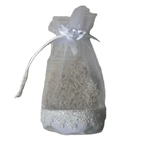 NEW STYLE round bottom organza bags with lace trim