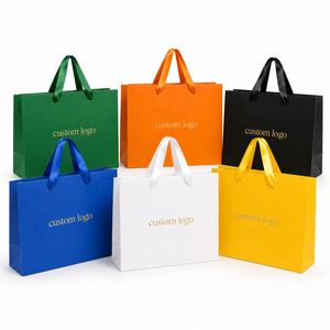 Factory Custom Paper Shopping <b>Bag</b> With Gold Foil Logo Matte Gift Packaging Tote <b>Bags</b> for Luxury Brands & Retail - Product Image 1