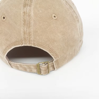 Topi Baseball Unisex Khaki Vintage Washed Twill Cotton Fruit NewStory Patch 49 Bordir Distressed