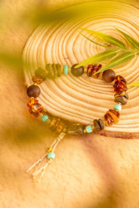 Pulsera de Cuentas de Madera de Agar y Cera de Abeja Reiki Clásica de Alta Calidad en Oferta, con Piedras Curativas para Regalos - Product Image 3