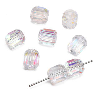 Cuentas de cristal redondas facetadas, cuentas en forma de tambor con agujero grande para fabricación de joyas DIY, decoración de collares - Product Image 6