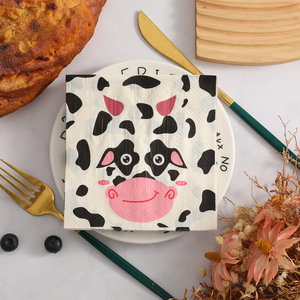 <b>Cow</b> Printed Paper Napkins 250mmx3250mm Square Disposable Tableware For Themed Party Decorations - Product Image 2