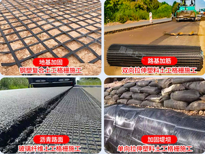 Géogrilles biaxiales en polyester et fibre de verre pour murs de soutènement, allées et construction routière - Prix - Product Image 6