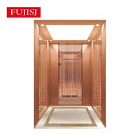 Ascenseur moderne pour passagers avec machine à traction sans engrenage et entraînement AC pour les escaliers d'appartements, sol en PVC, conception durable