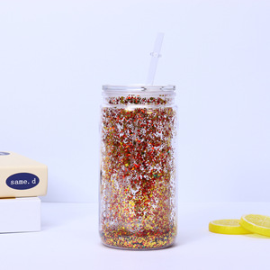 Gobelet à café à double paroi en plastique pré-percé pour sublimation de 16 oz fourni par l'usine, avec couvercle transparent et paille - Product Image 3