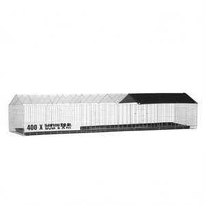 Galvanised Steel <b>Rabbit</b> <b>Cage</b> 400 X 78 X 78 Cm Silver For Pets - Product Image 1