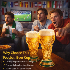 Jarra de Cerveza para Torneo de Fútbol, 500 ml, Jarra de Vidrio Creativa para Bar, Vaso de Cerveza de Vidrio de Borosilicato para Fiestas de Fútbol y Bares Deportivos - Product Image 5