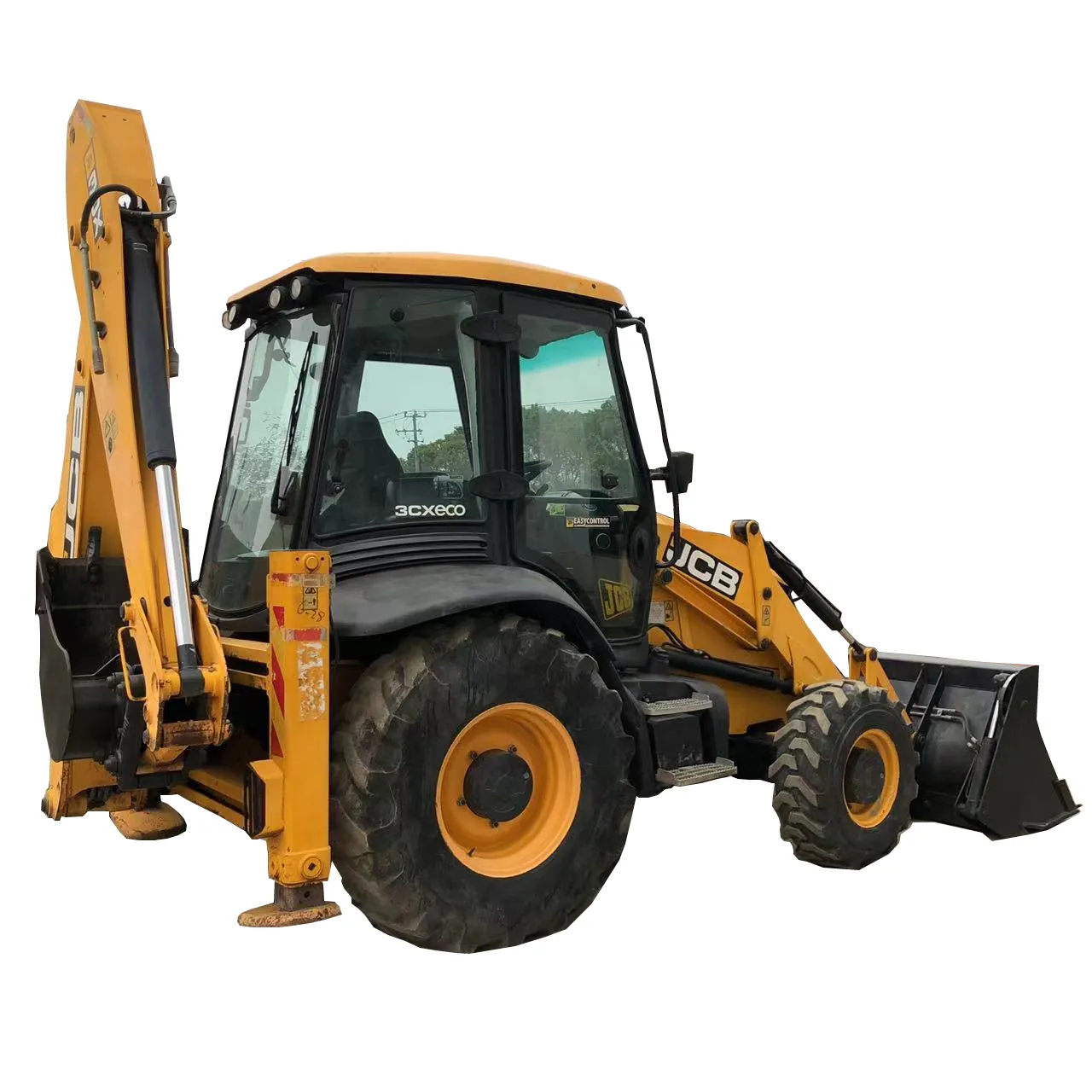 고품질 JCB3CX 사용 백호 로더 건설 기계 파는 택시 건물 노란색 원래 장소