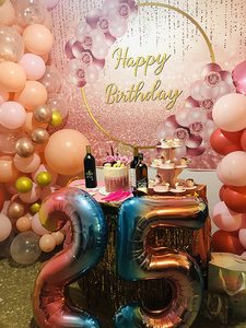 Toile <span class=keywords><strong>de</strong></span> fond <span class=keywords><strong>de</strong></span> photographie rose or joyeux <span class=keywords><strong>anniversaire</strong></span>, paillettes scintillantes, ballon, femme, princesse douce, fille, fête d'<span class=keywords><strong>anniversaire</strong></span> féminine, photo - Product Image 4