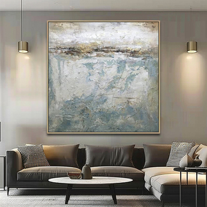 Pintura Acrílica Abstracta Hecha a Mano, Arte de Pared en Lienzo, Paisaje Marino Moderno Pintado a Mano, Arte Realista para Sala de Estar - Product Image 1