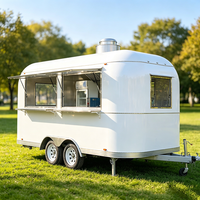 Remorque de restauration mobile, camion de crème glacée, camion de restauration rapide, remorque alimentaire ronde personnalisée pour hot-dogs