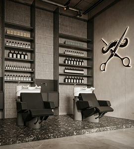 Mobiliario de Lujo para Barbería Masculina: Diseño Industrial Moderno para Salón de Estética, Acero Inoxidable, Diseño Personalizado para Tiendas - Product Image 3