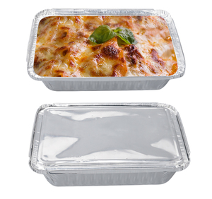 Heavy Duty Disposable <strong>Foil</strong> Baking Tray/pan for <strong>Food</strong> Cooking Rectangle Aluminum <strong>Foil</strong> <strong>Food</strong> <strong>Container</strong> with Plastic Lid - Product Image 5