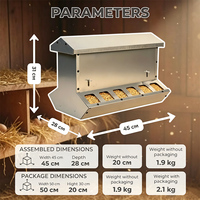 Mangeoire automatique pour poulets en métal, résistante aux intempéries, à alimentation par gravité, sans effort, robuste et anti-gaspillage, JH-Mech OEM