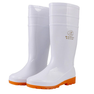 Botas de lluvia Fengshun con parte superior de PVC, blancas, de grado alimenticio, impermeables y antideslizantes para higiene en fábricas. - Product Image 2