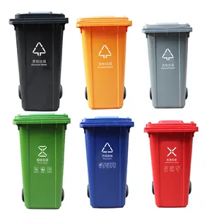 Cans Garbage 50 Gal Commercial Swing Top Lid Can/recycle Bin Wheels Outdoor Trash Can