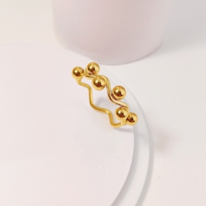 Anillo de oro ajustable clásico para mujer Anillo de dedo chapado en oro de acero inoxidable al por mayor - Product Image 3