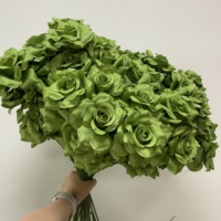 J-260702 Roses artificielles en soie à 3 têtes, sans feuilles, effet diamant, pour mariages, arrangements floraux, mur de fleurs cascade