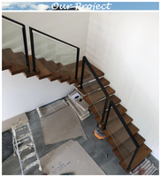 Balustrade en verre moderne personnalisée pour escalier et balcon avec colonne de support en acier inoxydable pour véranda de maison de ville