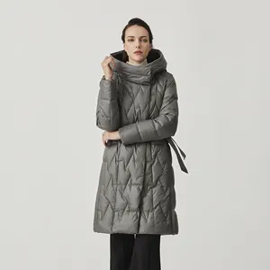 2022 Mode Grau Winter Damen Lässig Outdoor Reiß verschluss Mantel Plus Size Wind dicht Custom Sport Daunen Puffer Jacke Frauen