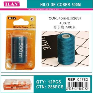 Filo da Cucito Ilan 500M 40S/2 Colore 45 Blu Scuro per Macchina da Cucire e Cucito a Mano - Product Image 3