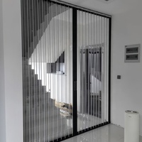 Porte pliante en cristal - Panneau PC transparent pour commerce - Cloison gain de place - Porte intérieure moderne transparente