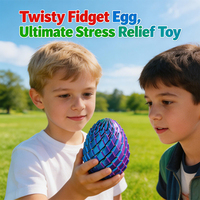 Œuf Fidget Torsadé Imprimé en 3D, Œuf Glissant Anti-Stress, Remplissage de Panier de Pâques Essentiel pour Adolescents et Enfants