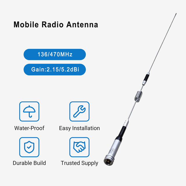 TOP High Quality UHF VHF Dual Band 400-470/136-174MHZ Antenna for Car Mobile Radio Antenna with Magnetic Base Antenas Para Auto