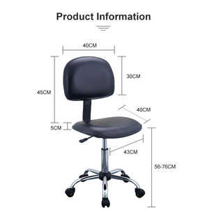 <span class=keywords><strong>Silla</strong></span> de Laboratorio de Cuero Antiestática ESD con Función de Elevación y Rotación para Talleres Libres de Polvo y Salas Blancas Escolares - Product Image 2