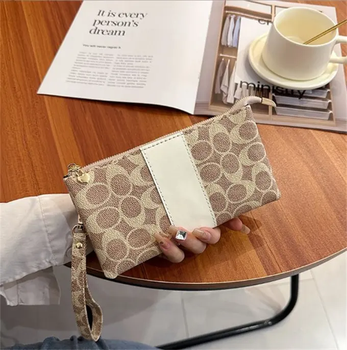 Chất Lượng Cao Giá Rẻ Phụ Nữ Ly Hợp Ví Cổ Điển Nâu Đen Leopard In Dài PU Da Trifold Chủ Thẻ Ví PU Ví