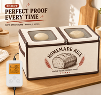 Kotak Pengembang Adonan Roti Ekstra Besar dengan Kontrol Suhu Pemanas 4 Sisi & Timer Digital, Kotak Pemanas Sourdough untuk Memanggang