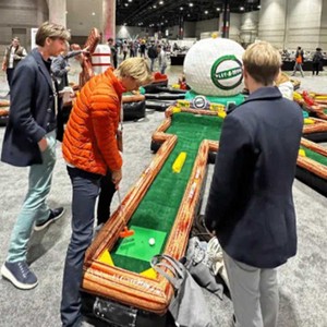 Parcours de <span class=keywords><strong>mini</strong></span>-<span class=keywords><strong>golf</strong></span> géant gonflable, jeu de <span class=keywords><strong>mini</strong></span>-<span class=keywords><strong>golf</strong></span> gonflable intérieur/extérieur pour événements, location de fêtes, installations de parcs d'attractions - Product Image 1