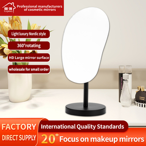 Scandinavian phong cách hiện đại Chrome Máy tính để bàn Vanity gương 360 độ xoay cao cấp mỹ phẩm gương và bàn trang điểm gương - Product Image 2