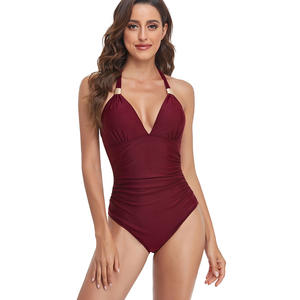 Traje de Baño de una Pieza para Mujer 2025, Color, Cuello en V, Estampado de Leopardo, Traje de Baño, Bikinis, Ropa de Playa - Product Image 4