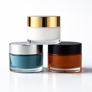 Pot en verre givré pour crème cosmétique pour le visage de 100 ml avec logo personnalisé, couvercle en plastique durable, crème hydratante pour les soins de la peau - Product Image 6