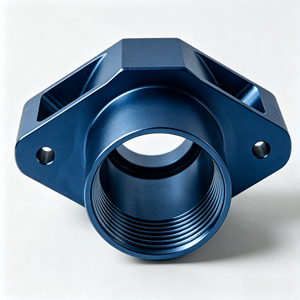 Conector de Brida de Aluminio Mecanizado por CNC, Adaptador de Tubería Roscado con Orificios de Montaje, Accesorio de Tubería Automotriz Personalizado Según Dibujos - Product Image 3